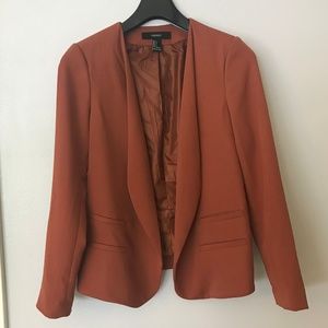 Forever 21 Rust Longline Suit Jacket Blazer